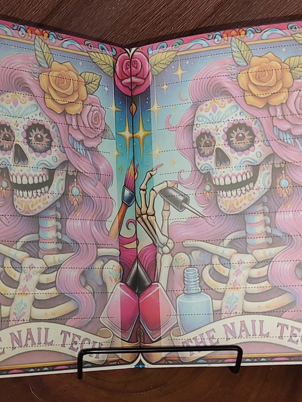 New! The Nail Tech Day of the Dead Skeleton Full Color Soft Cover Notebook